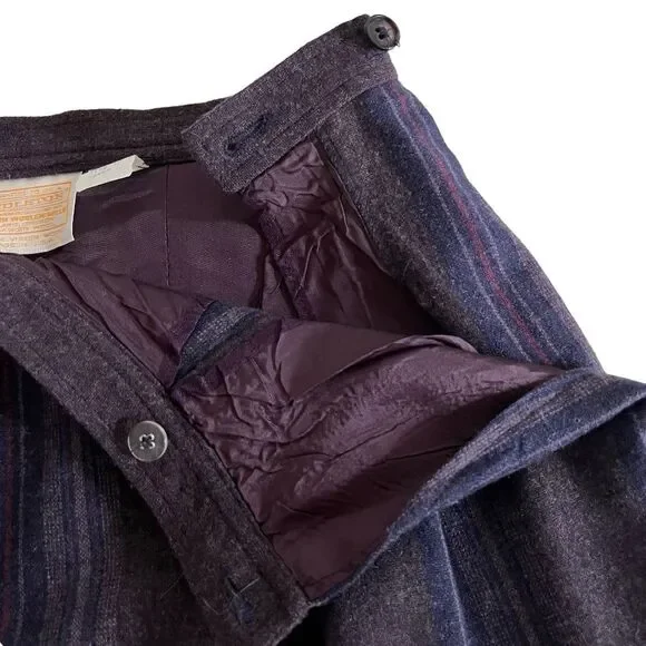 PENDLETON Purple Plaid Wool Skirt Midi Fully Lined VINTAGE Size 10 - Picture 6 of 10